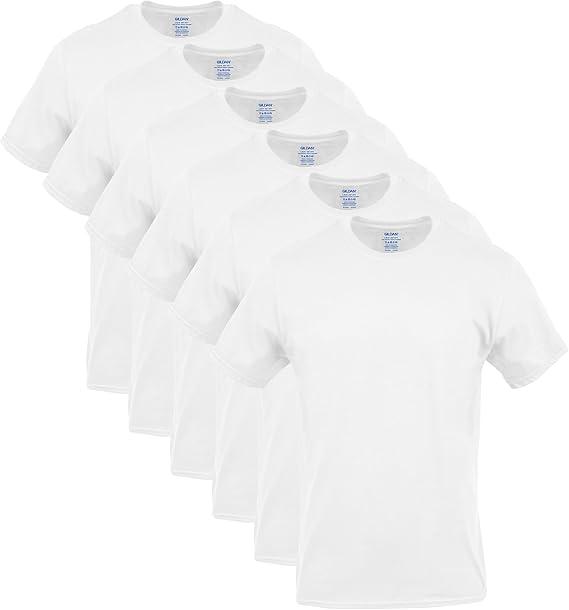 Gildan Men's Crew T-Shirts, Multipack, Style G1100 (Pack of 6, White)