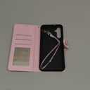 UEEBAI Wallet Case for Samsung Galaxy A14 5G, PU Leather Phone Case Kickstand RFID Blocking Flip Case with Card Slots Wrist Strap Relief Engraved Pattern Magnetic Closure Folio Case - White Rose