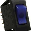 JR Products 13685 Blue/Black SPST Illuminated On/Off Switch