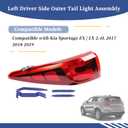 Rear Left Driver Side Outer Tail Light Assembly Compatible with Kia Sportage 2017 2018 2019 EX/LX 2.4L Rear Brake Taillight Lamp Replaces 92401D9020 (Rear Left Outer)