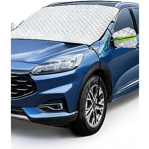 AstroAI Windshield Snow Cover, Windshield Cover for Ice and Snow 4-Layer Protection for Snow, Ice, UV, Frost Wiper & Mirror Covers, Windproof Sunshade Cover for Cars, Sedans, and Compact SUVs (Middle)
