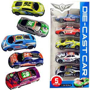 Pull Back Racing Cars Die cast Race Car Vehicles,3 Inch Metal Friction Powered Car Toys for Toddlers, Set of 5 (Racing Cars)