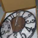 Large Wall Clock for Living Room Decor, 20 Inch Non Ticking Silent, Battery Operated Modern Vintage Oversized Wall Clock for Bedroom Kitchen (Dark Brown - Arabic Numbers)