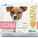 Paw Inspired 32ct Disposable Dog Diapers | Female Dog Diapers Ultra Protection | Diapers for Dogs in Heat, Excitable Urination, or Incontinence (Small)