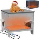 Heated Cat House for Outside with Insulated Liner,Outdoor Cat House Weatherproof,Plastic,Easy to Assemble Easy to Clean