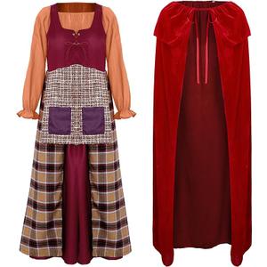 Liitrsh Only1Pcs Halloween Magical Women Costume Renaissance Witch Gothic TV and Movie Costume Medieval Red Velvet Cape(Medium) amazon