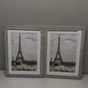 Hongkee 10x14 Picture Frame Set of 2, Made of Glass and Rustic Grey Wooden Frame, Display 8x12 Pictures with Mat or 30 x 40cm Diamond Painting Art without Mat for Wall Mounting, Gallery Photo Frames