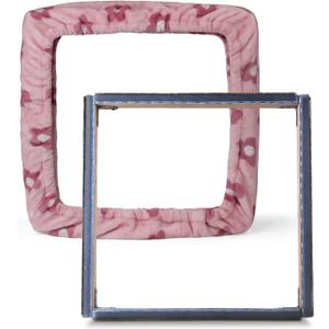 ICZW Gripper Strip Frame Punch Needle Rug Hooking Frame with Frame Cover 19.6" x 19.6" (Pink)