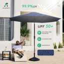 JEAREY 10FT Outdoor Patio Umbrella Outdoor Table Umbrella with Push Button Tilt and Crank, Market Umbrella 8 Sturdy Ribs UV Protection Waterproof for Pool, Garden (Navy)