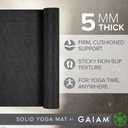 Gaiam Yoga Mat - Premium Solid Thick Non Slip Exercise & Fitness Mat for All Types of Yoga, Pilates & Floor Workouts