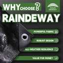 RAINDEWAY Large Tarp 30x30, 8 Mil Thick, Black Tarps Heavy Duty Waterproof, UV Resistant, Cover with Metal Grommets and Reinforced Edges, Finished Size