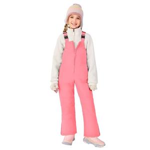 Haloumoning Girls Snow Bib Overalls Kids Adjustable Flared Waterproof Bib Ski Snowsuits Quilted Winter Jumpsuits, Size: 13-14Y, Pink