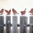 5PCS Rusty Birds Decoration, Outdoor Birds Wall Decor, Backyard Garden Decor for Outside, Rustic Yard Fence Decorations - Metal Yard Art, Birds Craft Sculptures and Statues Ornaments, Robins (Robin12x12cm)
