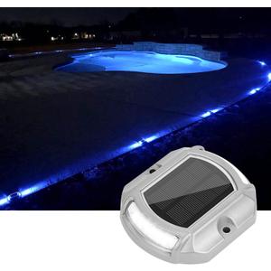 VOLISUN Solar Deck & Driveway Lights, 4 Pack Led IP67 Waterproof Outdoor Warning Step Lights for Garden Pathway Yard (White)