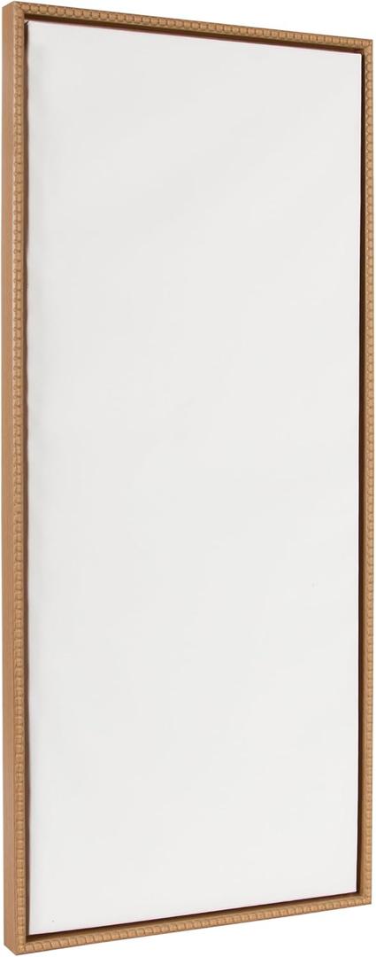 Kate and Laurel Sylvie Blank Framed Canvas Wall Art, 18x40 Natural Beaded, Vintage Modern Empty Canvas for Paint-Your-Own Art, Ready to Paint Premium Canvas Already Framed