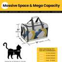 Conlun Cat Carrier Airline Approved, Soft-Sided Dog Carrier with Inner Safety Leash, Pet Transport Carrier for Small-Medium Cats Puppies up to 15 Lbs, Collapsible Travel Kitten Carrier Bag -Gray M