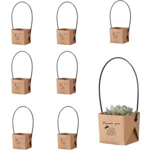 NITHECON 40pcs Thank You Succulents Wraps [NOT Include Plants and Pots]-[Fits 2 Inch Pots] Gift Bags Decoration Sleeve Succulent Tags for Wedding Baby Shower Favors Ideas,Kraft Paper