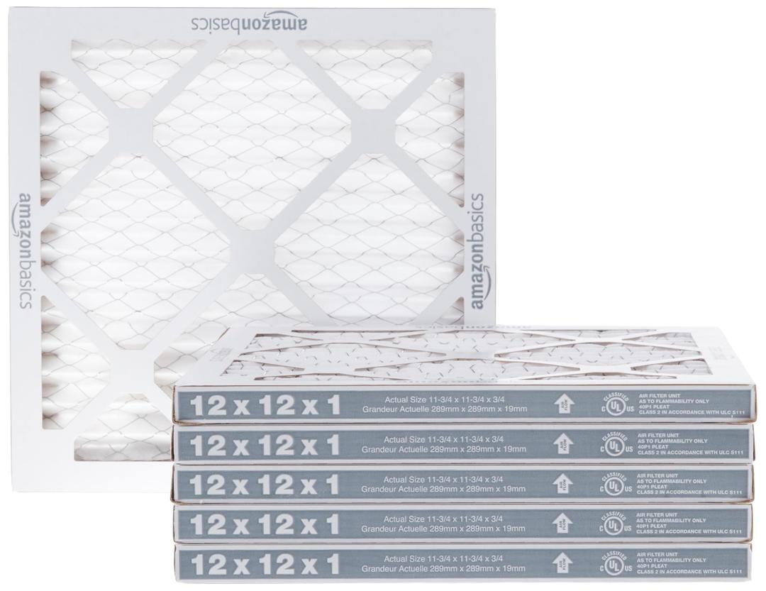 Amazon Basics Merv 5 AC Furnace Air Filter 12x12x1 inches, Pack of 6 (Actual size: 11.75" x 11.75" x 0.75")