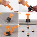 DGSL 350PCS Tile Leveling System Kit, 1/16 Inch Reusable Tile Spacers Leveling System, 7 Wrenches and 175 Steel Wedges 1800PCS Tile Levelers Clips for Walls and Floors Installation