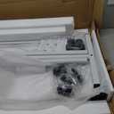 KLSMYHOKI Standing Desk Adjustable Height, Mobile Stand Up Desk with Wheels Small Computer Desk Rolling Desk, Portable Laptop Desk White Standing Table Home Office Desks 16"x31.5" Height 27"-43.5"