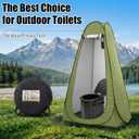 Portable Camping Toilet with Privacy Tent - Foldable Toilet Set for Adults and Elderly - Pop Up Outdoor Restroom for Travel, 7cm