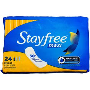 Stayfree Reg Maxi Pad 24c Size 24ct Stayfree Regular Maxi Pad 24ct (24 Count (Pack of 1))