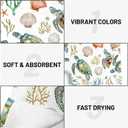Sea Turtle Coral Nautical Kitchen Towels Set of 2 Dish Towels Kitchen Hand Towels Absorbent Quick Dry Microfiber Cloth Dish Towels Drying Towel 18" x 26",