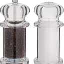 Trudeau 5.5" TRADITION SHAKER 2 in 1 Salt and Pepper Mill, Clear