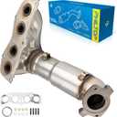 PHILTOP Front Exhaust Manifold Converter Kit Compatible with Toyota 2007-2009 Camry 2.4L Stainless Steel Converter Replace# 16534, 641304, 41053 (EPA Compliant)