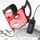 LED Light Therapy mask (E106A) for Face, LED Light Therapy Mask with Adjustable Brightness and Timer, Soft Silicone Red Light Therapy Mask for Home & Travel, Black