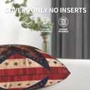 American Flag with Red Throw Pillow Covers 18 X 18 Inch Set of 2 Pillow Cases Decoration Cushion Cover for Sofa Bedroom Living Room Outdoor