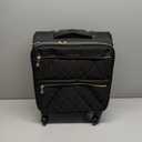 BAGSMART Softside Expandable Luggage Airline Approved with Spinner Wheels, 20 Inch Carry On Luggage 22x14x9 with TSA Lock, Quilted Rolling Suitcases for Women, Black