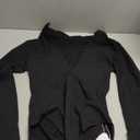 MANGOPOP Long Sleeve Body Suit Mock Turtle Neck Zip Up Bodysuit for Women Ribbed Deep V Sexy Bodysuit Shirts, XS