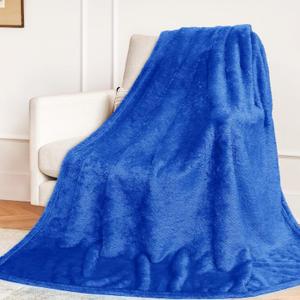 MUGD Royal Blue Throw Blanket for Couch - Soft Fleece Fuzzy Blue Blankets Women Girls Warm Blanket for Bed (Throw(50"x70"/ 130x150cm))