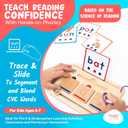 CVC Word Magic: Montessori Reading Game for Kindergarten Phonics Mastery, Learn to Read & Write 50 Sight Words for Toddlers 2-4 Years, Montessori Toy for 2+ Year Old, Letter Tracing Tiles, Flash Cards