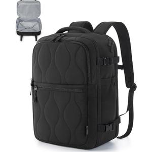 BAGSMART Travel Backpack Carry-On Flight Approved for Men and Women, Large Personal Travel Bag Fits 17 Inch Laptop, 30L Water-Resistant Stylish Backpack, Black