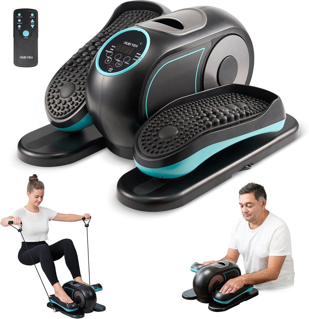 Under Desk Elliptical Machine for Seniors, Electric Seated Pedal Exerciser with Remote Control, 12 Speeds Leg, Foot Exerciser for Home Office, Quiet Foot Exercise Machine, Gift for Mom Dad