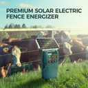 D1200S 24/7 Solar Fence Charger, 1.1Joule Portable Solar Fence Energizer with Adjustable Multi-Modes & Power Levels, 80 Acres/ 25 Miles Electric Fence Charger Ideal for Livestock