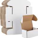 HORLIMER Shipping Boxes Set of 50, Small Corrugated Cardboard Box Literature Mailer, (White, 4.6" x 2.2" x 2.2")
