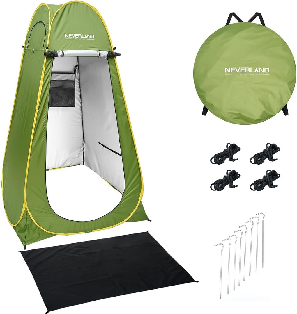 NEVERLAND Pop up Privacy Shower Tent - Portable Changing Shower Tent, Dressing Room, Bathroom, Outdoor Rain Shelter for Camping, Hiking, Beach, 47 inches x 47 inches x 77 inches