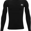 Under Armour Kids HeatGear® Armour Long Sleeve (Big Kids) (Black) Large