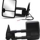 WLLW Towing Mirrors fit for 1999 2000 2001 2002 2003 2004 2005 2006 Chevy Silverado GMC Sierra 1500 2500 3500 Suburban Yukon XL Tahoe Pickup Truck Manual Adjust Manual Telescopic LH RH Black
