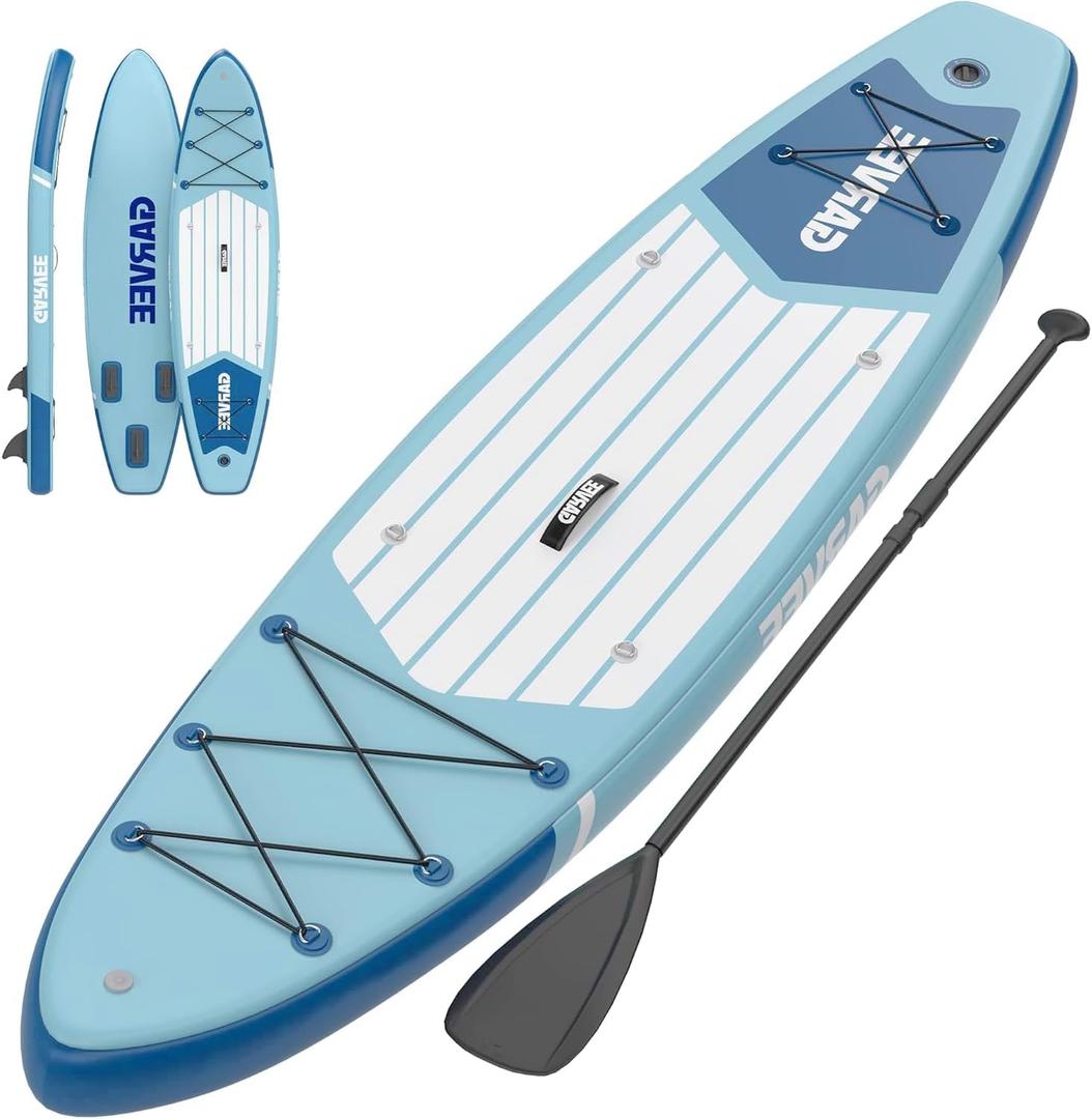 Inflatable Stand Up Paddle Board, 10'6"/11' Paddle Boards with Premium Accessories, Non-Slip EVA Deck, Ultra-Light Carry Bag Pump, SUP for Youth & Adults of All Skill Levels(10.6ft, Peacock Blue)