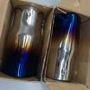Car Exhaust Tip 2.5 inch Inlet, Universal Heart Shaped Exhaust Pipe Straight Muffler Tip Modification Tail Pipe Stainless Steel Tail Throat, Adjustable Thickened Pipe