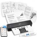 Inkless Portable Printer for Travel, 300DPI Wireless Thermal Printer Support 8.5" x 11" US Letter, A4, MT610Pro Small Bluetooth Printers Compatible with iOS, Android Laptop for Home Office Car, Black