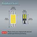 Oudesi LED Interior Car Light Kit - 2 Pieces Super Bright T10 24-smd LED Interior Bulbs, 39mm COB Bulb with Removal Tool, for Car Trunk Dome Map Door Dash License Plate Lights, White