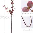 Fake Eucalyptus Stems, Artificial Silver Dollar Eucalyptus Leaves with 3 Branches, 6Pcs Purple Faux Greenery Plants Bouquet for Vase, Bathroom Farmhouse Decor