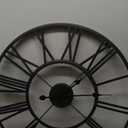 24 Inch Metal Wall Clock for Living Room Bedroom Decor | Cut Out Roman Numeral Medium Wall Clocks | Hand Crafted Analog Watches Home Office Farm House (Black)