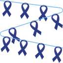 VitalCozy 10 Sets Child Abuse Prevention Awareness Banner Colon Blue Cancer Awareness Ribbon Decoration 13.1 ft Child Abuse Prevention Month Products for Charity Fundraiser Support Events Supplies