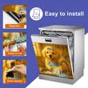 HOMETITUTE Dishwasher Magnet Cover 23x26 Inch Golden Retriever Pattern